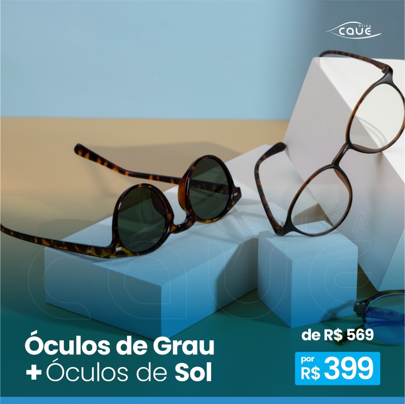 Cupom | Óculos de Grau + Solar de R$ 599 por R$ 399